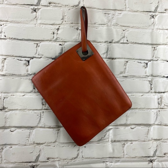 Anne Klein leather and suede camel brown  clutch/wristlet - Picture 3 of 9